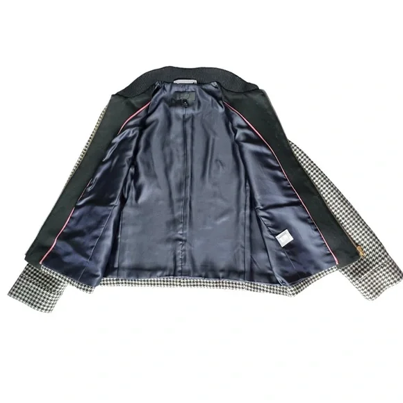J Crew Wool Houndstooth Bomber JacketXS